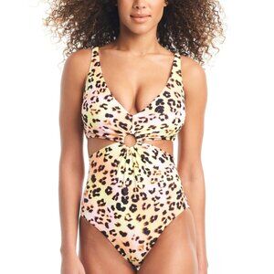 Bar III Animal-Print O-Ring Monokini Swimsuit NWT Size L